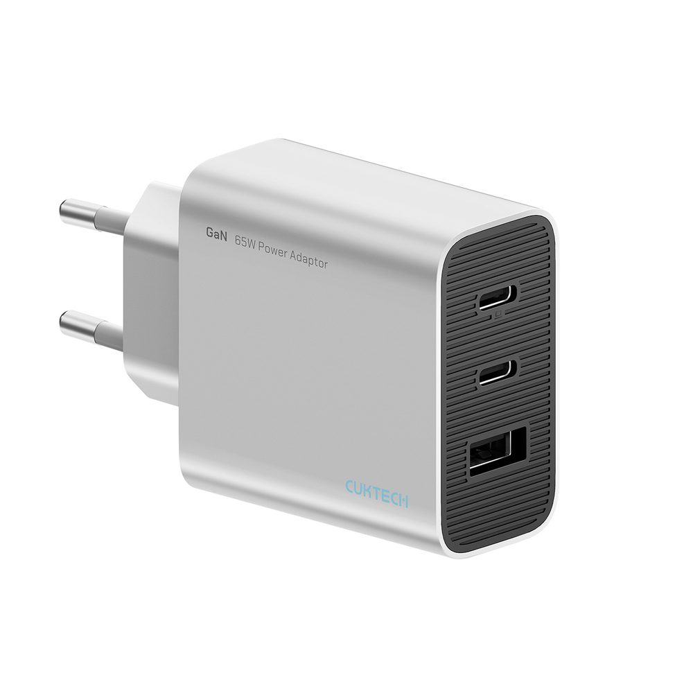 Cuktech 65W GaN 2xUSB-C 1xUSB-A Wall Charger - Grayeng