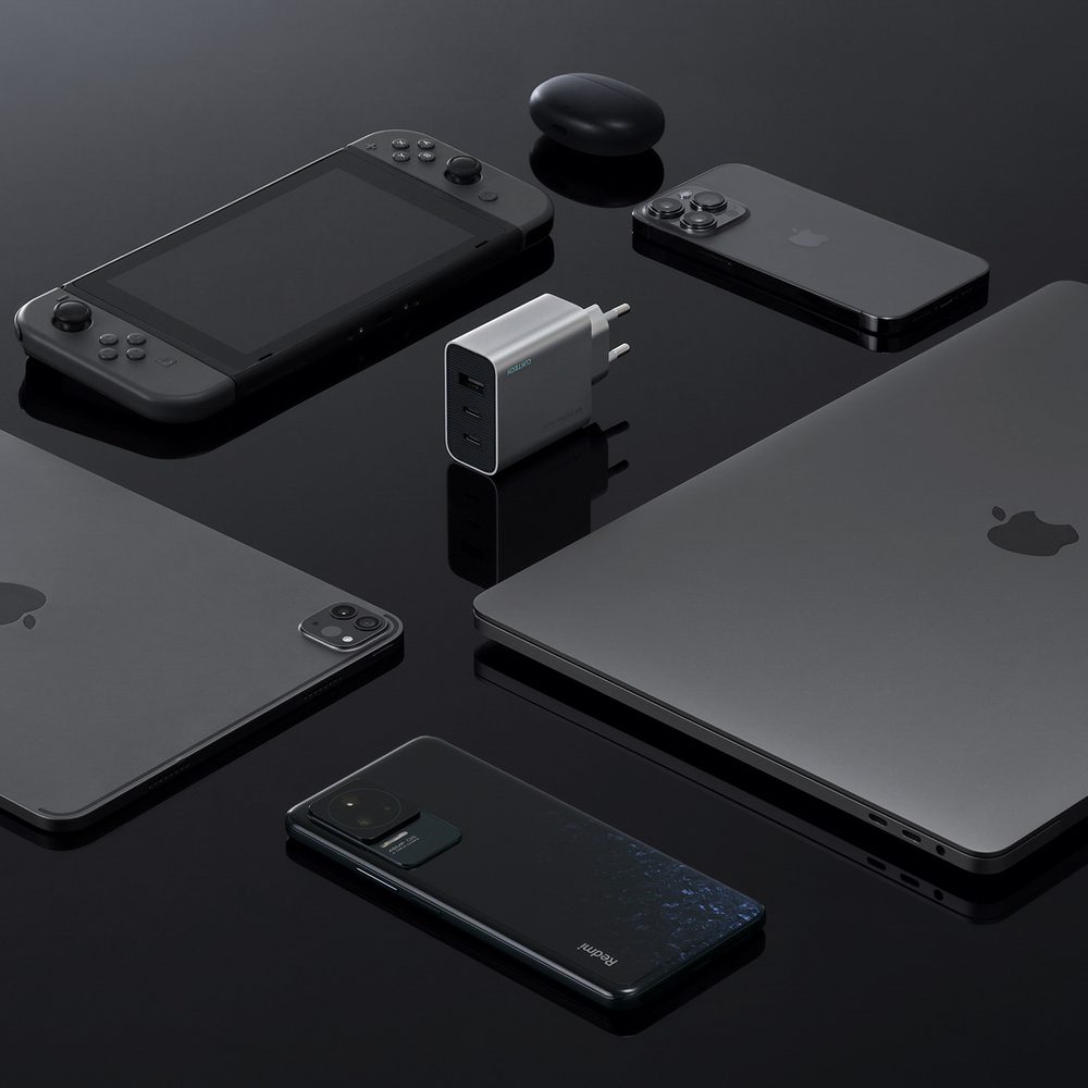 Cuktech 65W GaN 2xUSB-C 1xUSB-A Wall Charger - Grayeng