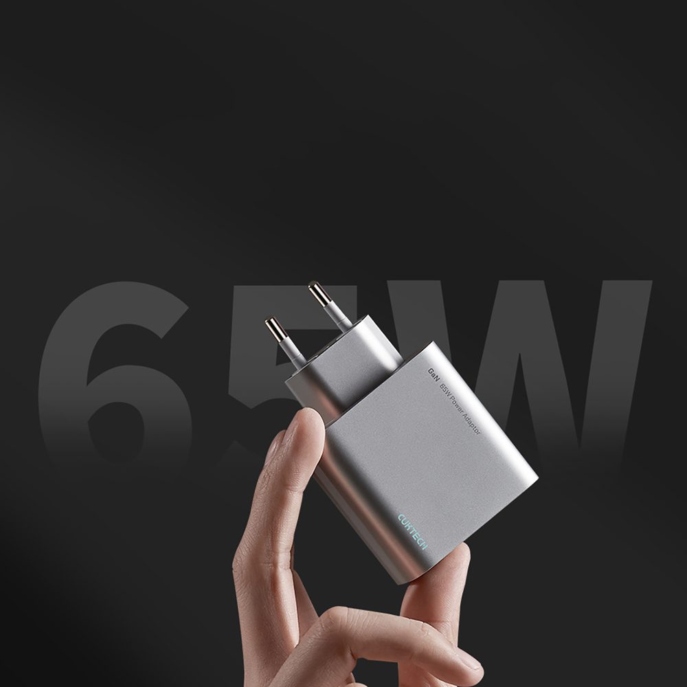 Cuktech 65W GaN 2xUSB-C 1xUSB-A Wall Charger - Grayeng