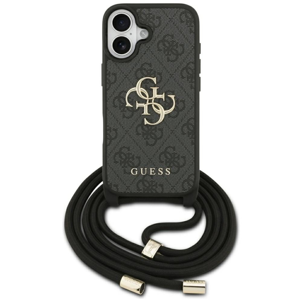 Guess 4G Big Logo Cord Stap Crossbody Case for iPhone 17 - Blackeng