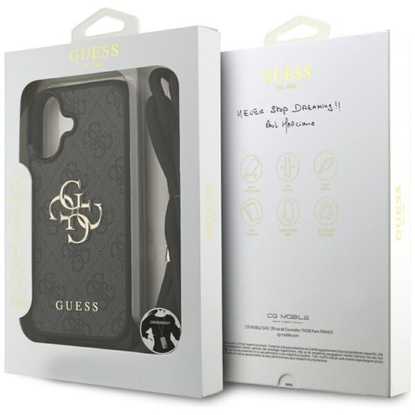 Guess 4G Big Logo Cord Stap Crossbody Case for iPhone 17 - Blackeng
