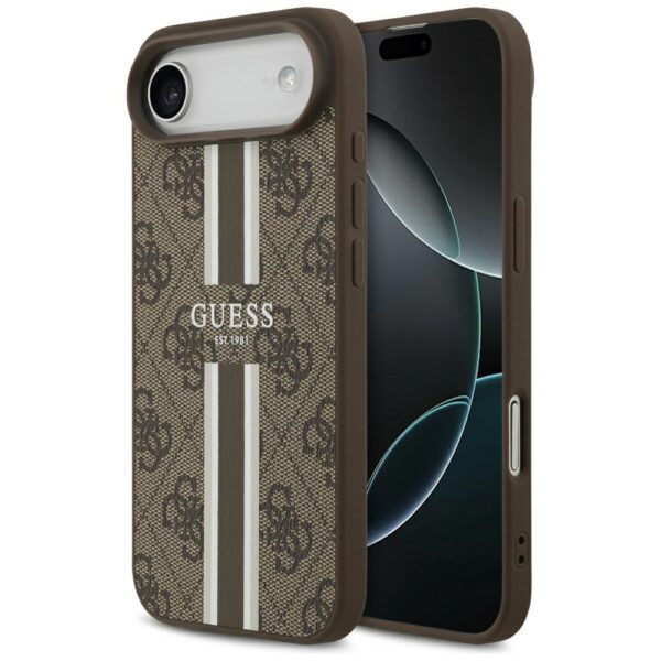 Guess 4G Printed Stripes MagSafe case for iPhone 17 Air - browneng