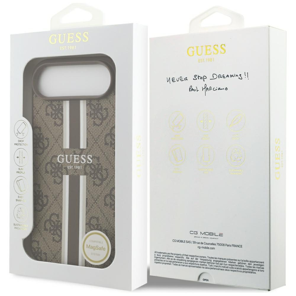 Guess 4G Printed Stripes MagSafe case for iPhone 17 Air - browneng