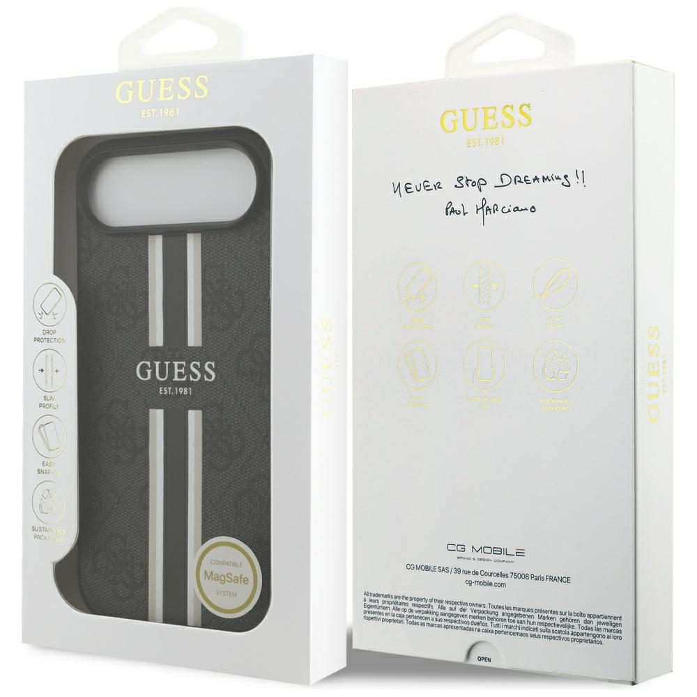 Guess 4G Printed Stripes MagSafe case for iPhone 17 Air - blackeng