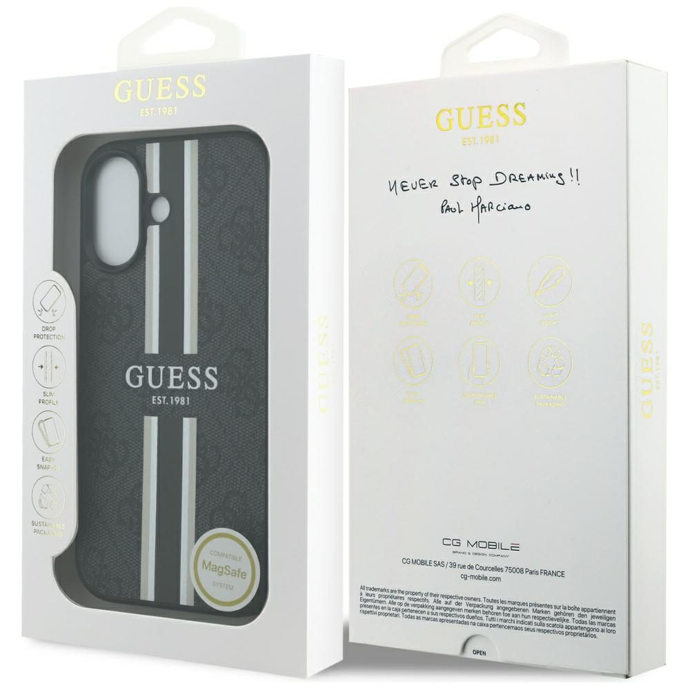 Guess 4G Printed Stripes MagSafe case for iPhone 17 - blackeng