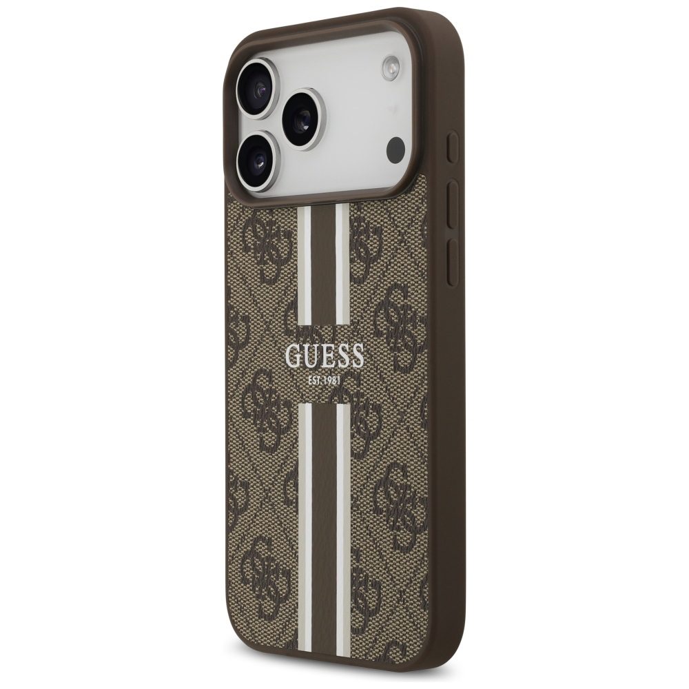 Guess 4G Printed Stripes MagSafe case for iPhone 17 Pro Max - browneng