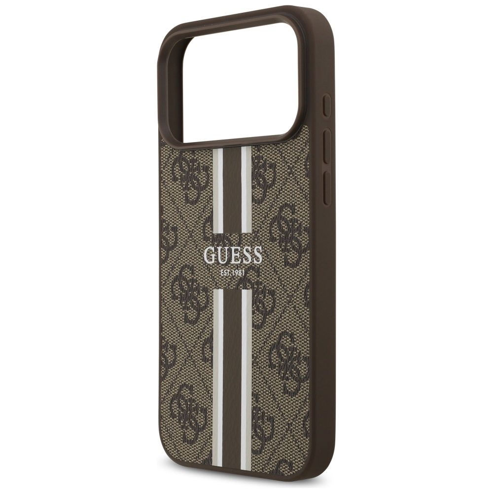 Guess 4G Printed Stripes MagSafe case for iPhone 17 Pro Max - browneng