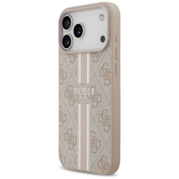 199225_2 Guess 4G Printed Stripes MagSafe case for iPhone 17 Pro Max - pinkeng