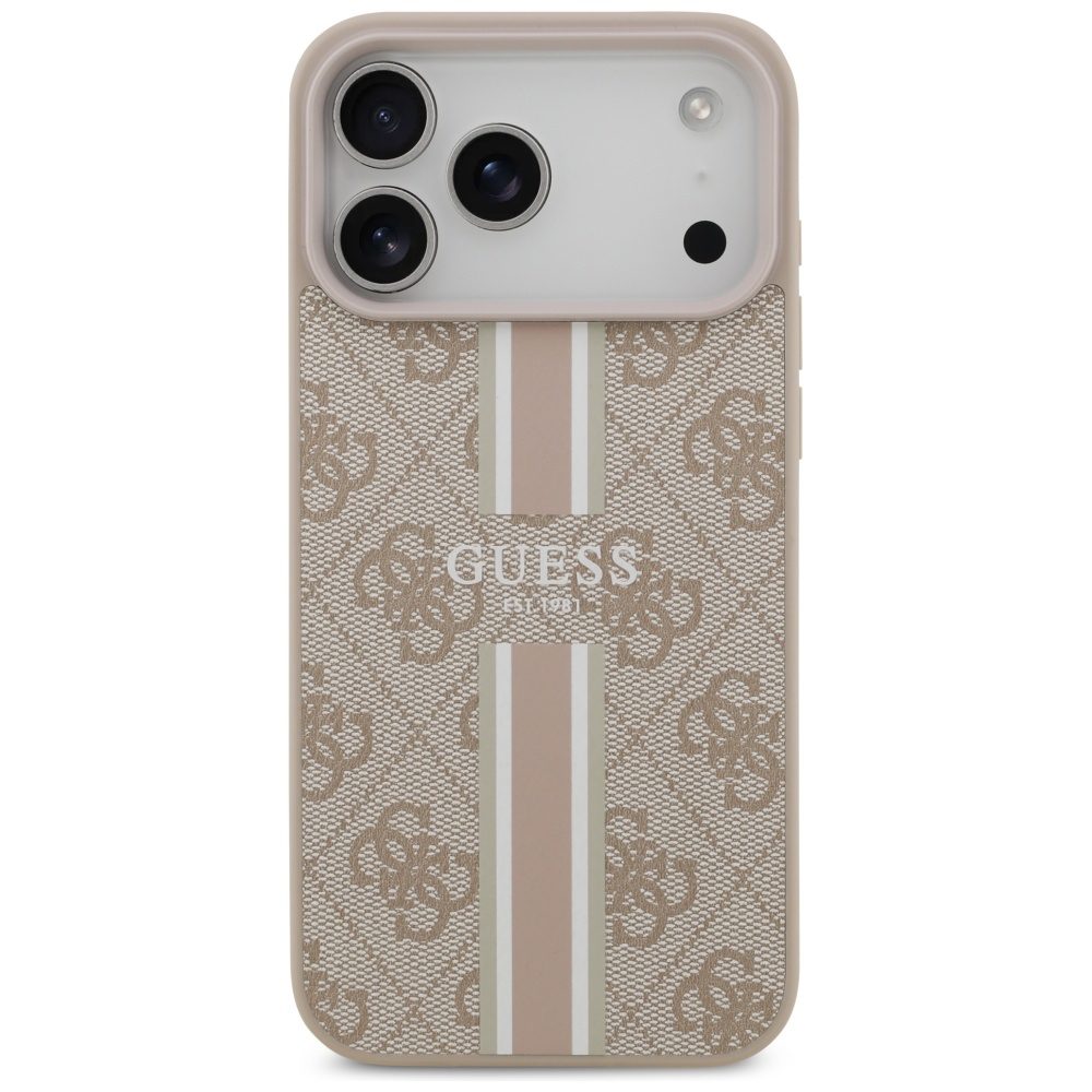 199225_3 Guess 4G Printed Stripes MagSafe case for iPhone 17 Pro Max - pinkeng