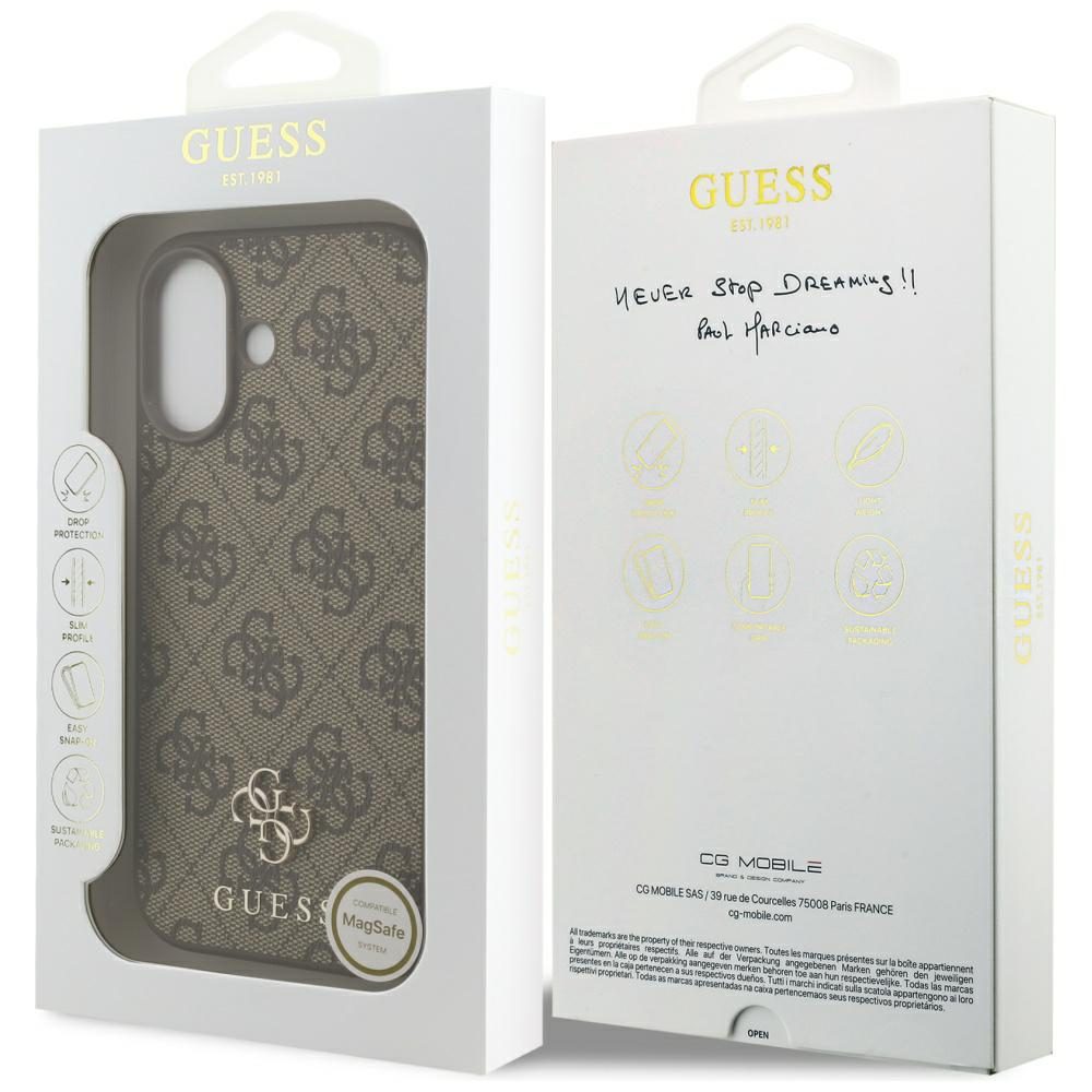 199230_8 Guess 4G Small Classic Logo MagSafe Case for iPhone 17 - Browneng