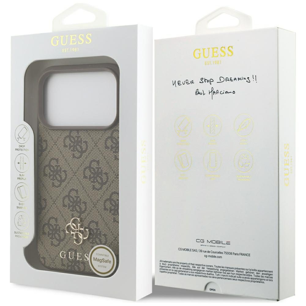 199232_8 Guess 4G Small Classic Logo MagSafe case for iPhone 17 Pro - browneng
