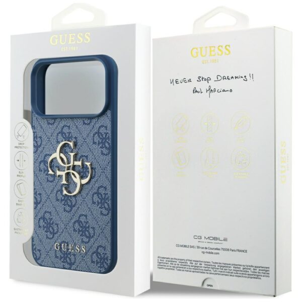 Guess 4G Big Logo Case for iPhone 17 Pro Max - Blueeng