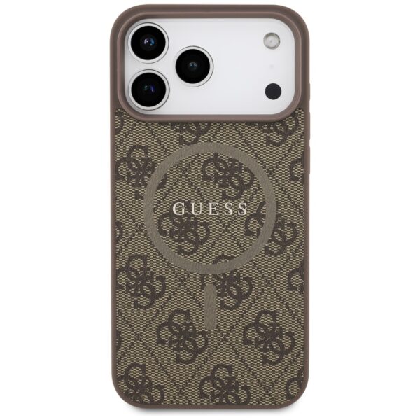 Guess 4G Ring Classic Logo MagSafe Case for iPhone 17 Pro Max - Browneng