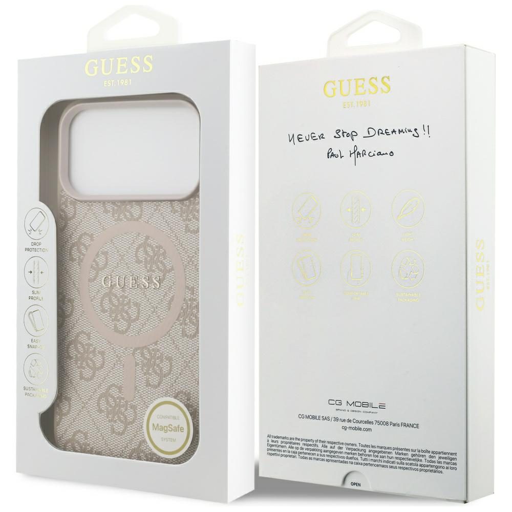 199758_8 Guess 4G Ring Classic Logo MagSafena iPhone 17 Pro Max Case - Pinkeng