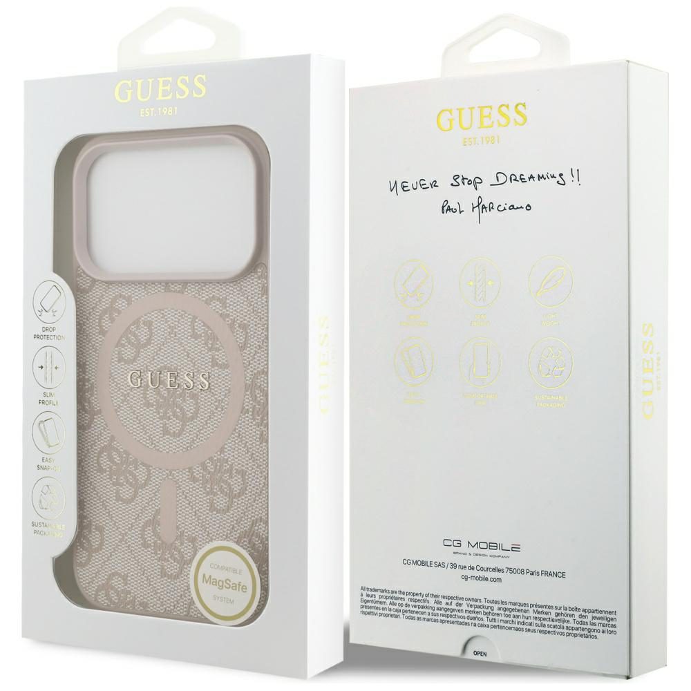 199759_8 Guess 4G Ring Classic Logo MagSafe Case for iPhone 17 Pro - Pinkeng