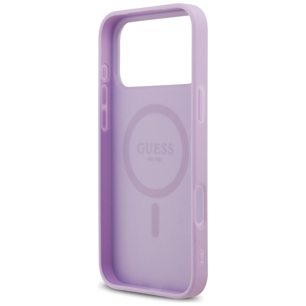 Guess Grained Ring MagSafe case for iPhone 17 Pro Max - purpleeng