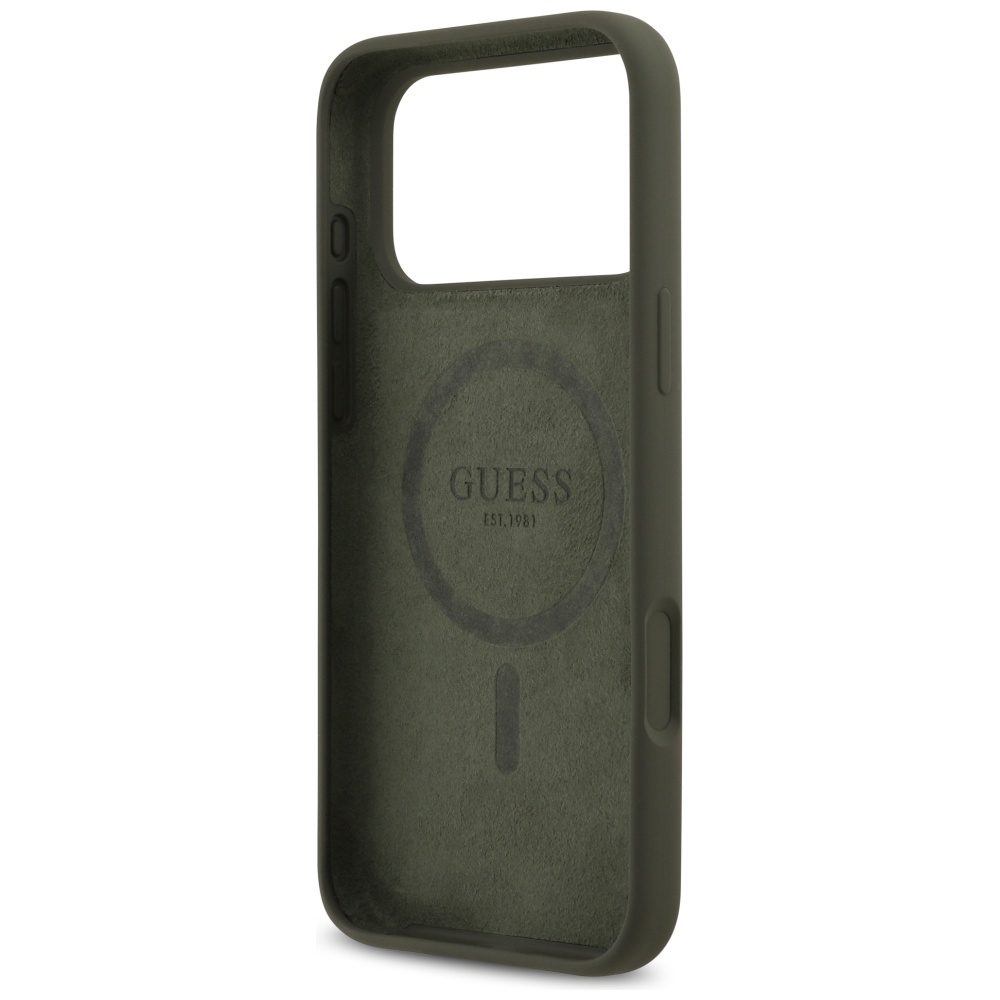 199777_7 Guess Silicone Triangle Logo MagSafe Case for iPhone 17 Pro Max - Greeneng