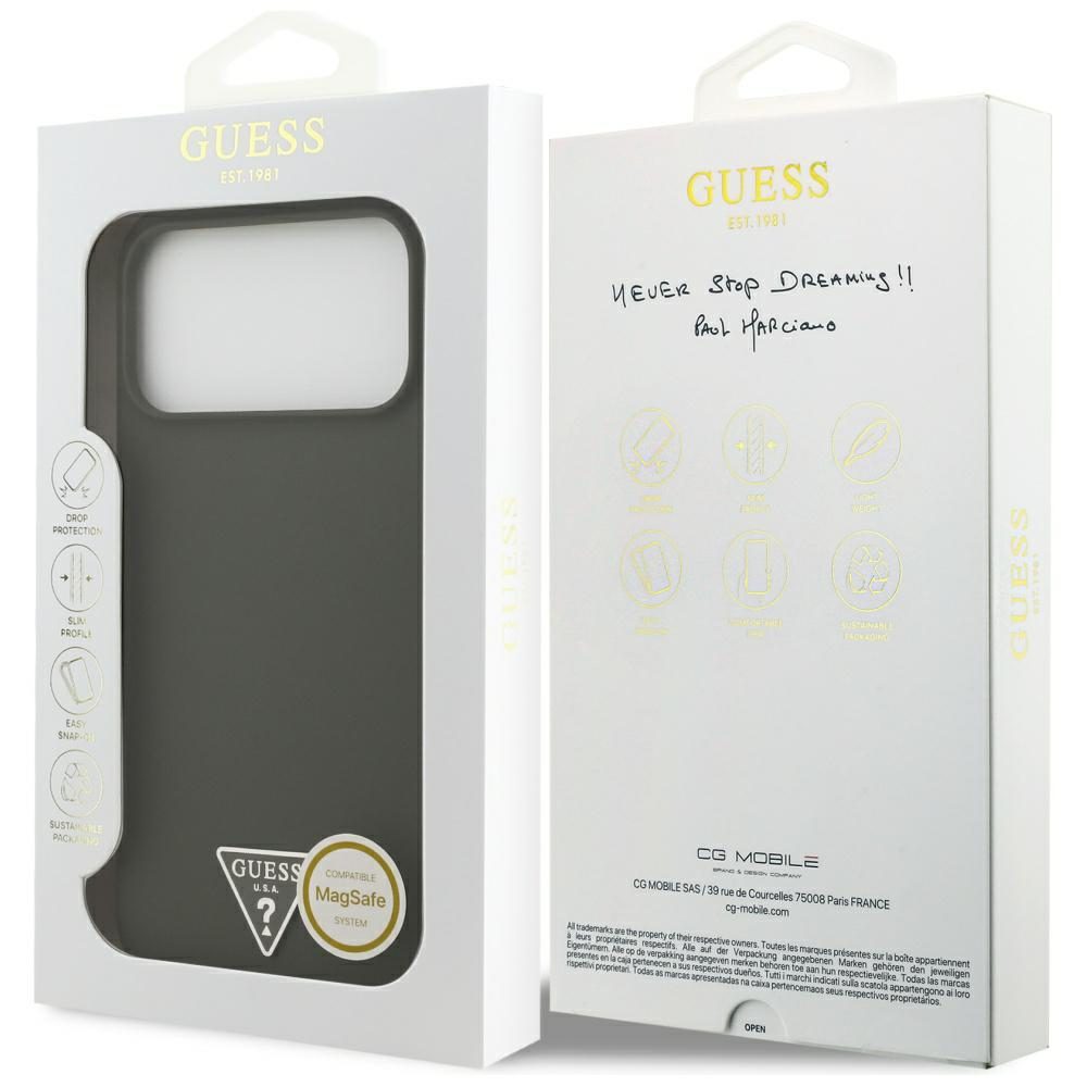 199777_8 Guess Silicone Triangle Logo MagSafe Case for iPhone 17 Pro Max - Greeneng