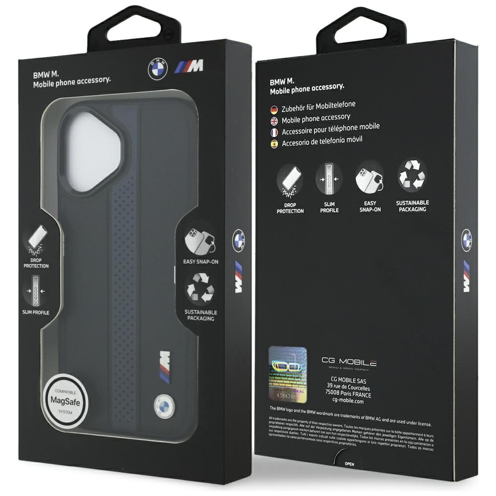 BMW M Perforated Stripe Logo MagSafe Case for iPhone 17 - Blueeng