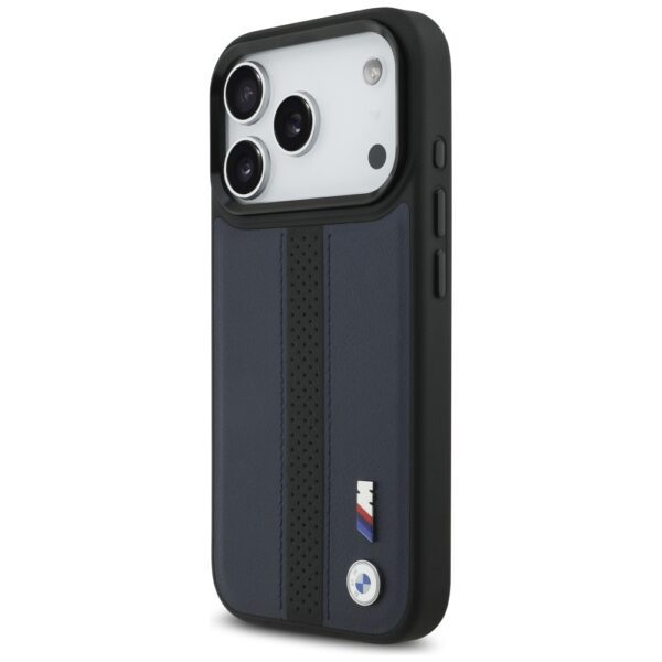 BMW M Perforated Stripe Logo MagSafe Case for iPhone 17 Pro - Navy Blueeng