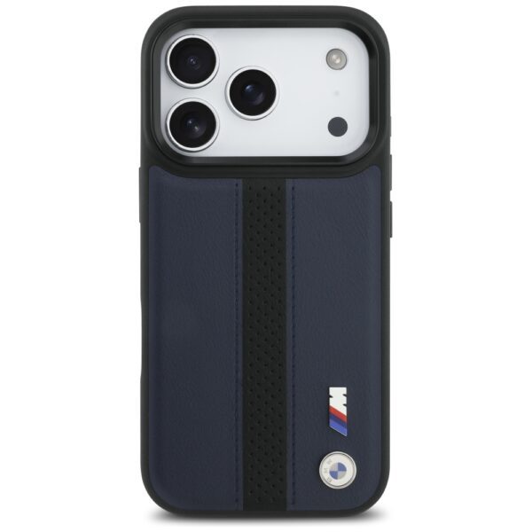 BMW M Perforated Stripe Logo MagSafe Case for iPhone 17 Pro - Navy Blueeng