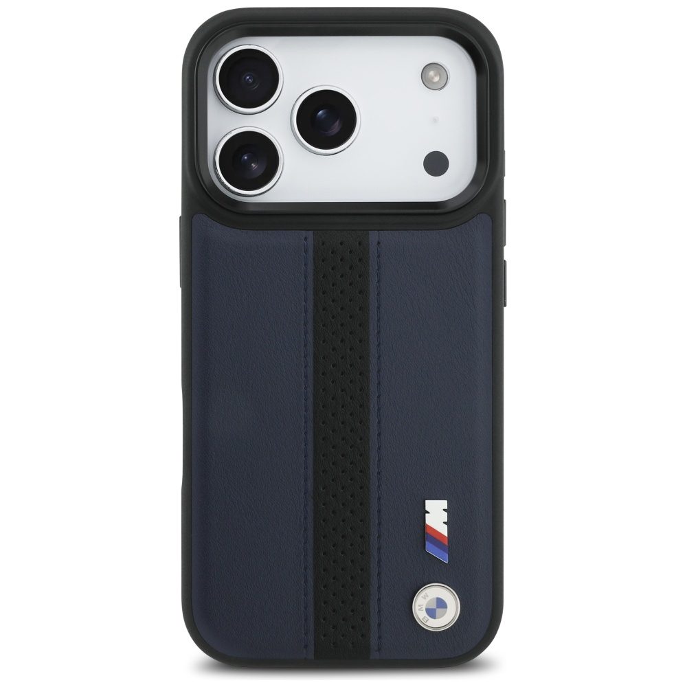 BMW M Perforated Stripe Logo MagSafe Case for iPhone 17 Pro - Navy Blueeng