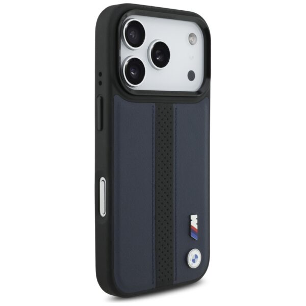BMW M Perforated Stripe Logo MagSafe Case for iPhone 17 Pro - Navy Blueeng