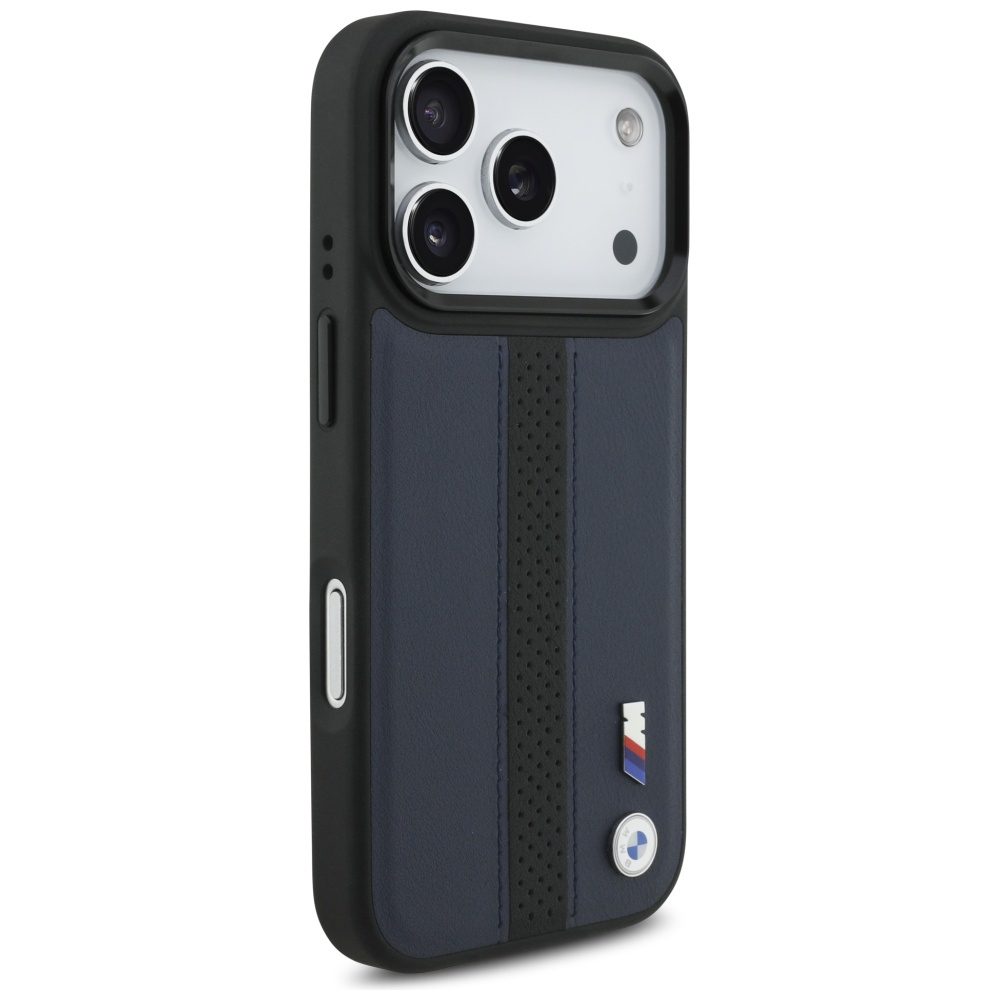 BMW M Perforated Stripe Logo MagSafe Case for iPhone 17 Pro - Navy Blueeng