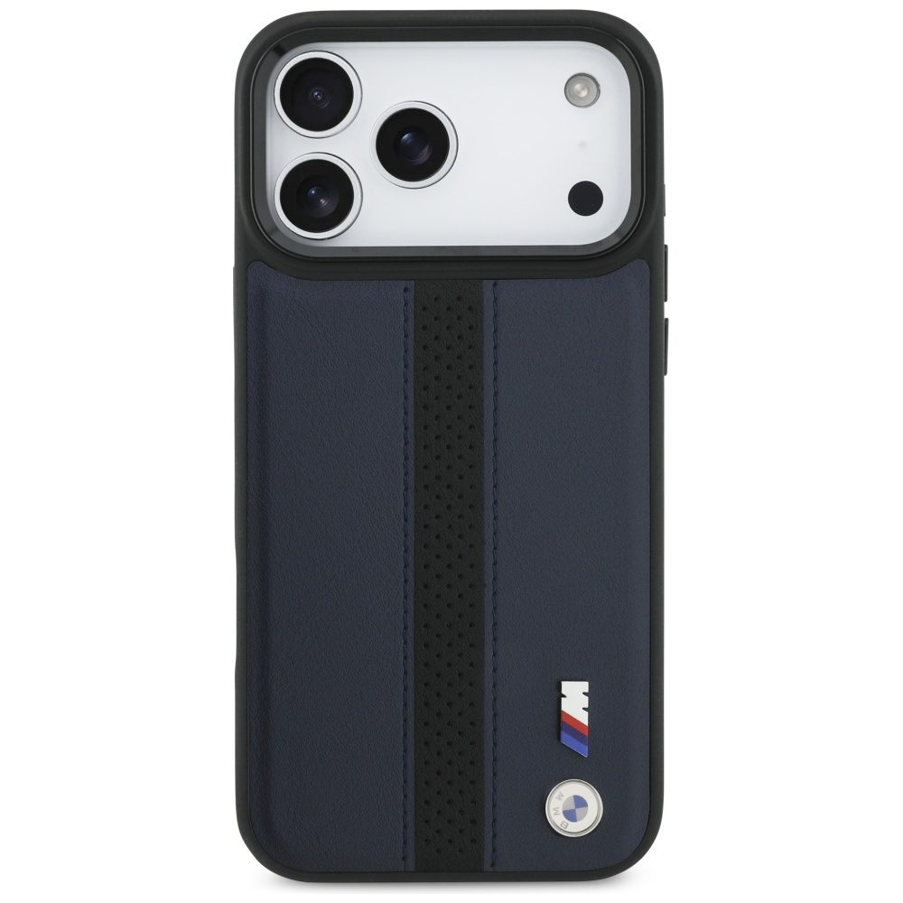 BMW M Perforated Stripe Logo MagSafe Case for iPhone 17 Pro Max - Navy Blueeng