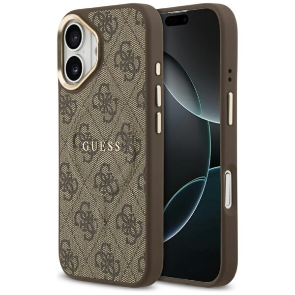 Guess 4G PU Classic Logo MagSafe Case for iPhone 17 - Browneng