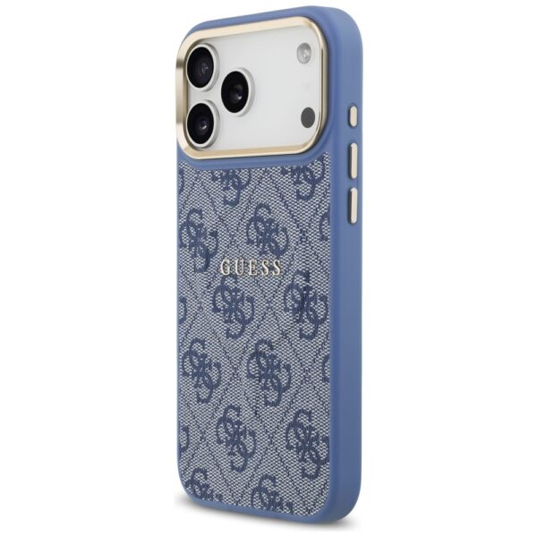 Guess 4G PU Classic Logo MagSafe Case for iPhone 17 Pro Max - Blueeng