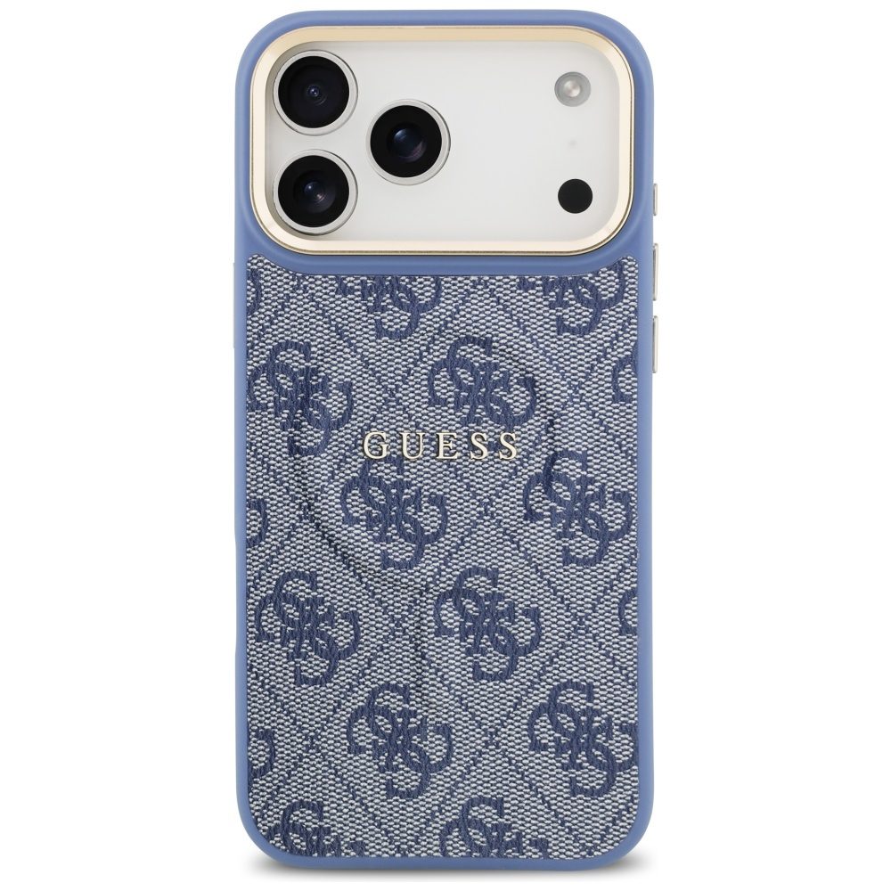 Guess 4G PU Classic Logo MagSafe Case for iPhone 17 Pro Max - Blueeng