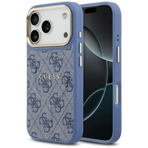 Guess 4G PU Classic Logo MagSafe Case for iPhone 17 Pro - Blueeng