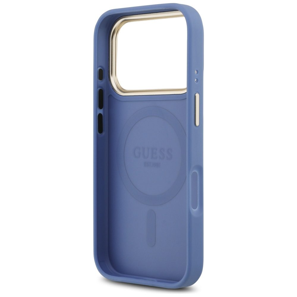 Guess 4G PU Classic Logo MagSafe Case for iPhone 17 Pro - Blueeng