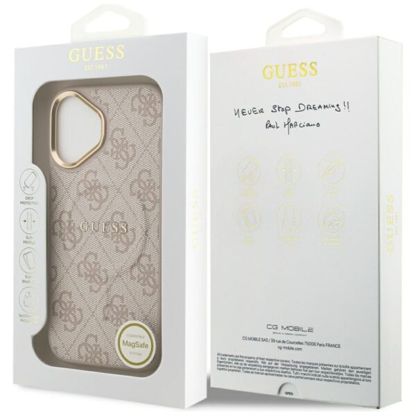 Guess 4G PU Classic Logo MagSafe Case for iPhone 17 - Pinkeng
