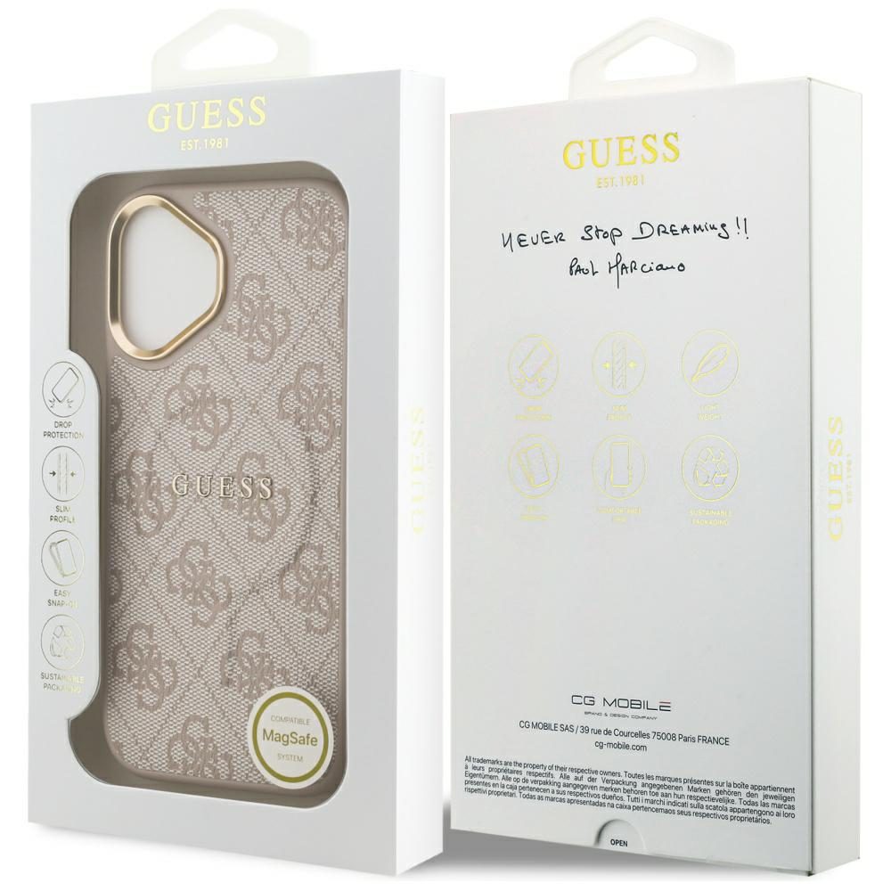 Guess 4G PU Classic Logo MagSafe Case for iPhone 17 - Pinkeng