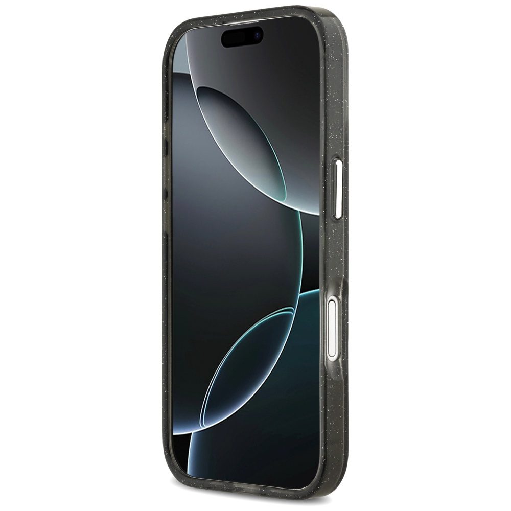 Karl Lagerfeld IML Glitter Karl & Choupette Heads Logo MagSafe Case for iPhone 17 - Blackeng