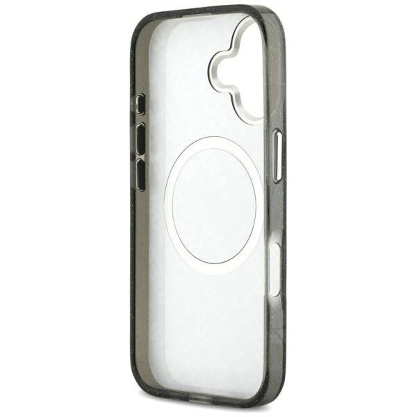 Karl Lagerfeld IML Glitter Karl & Choupette Heads Logo MagSafe Case for iPhone 17 - Blackeng