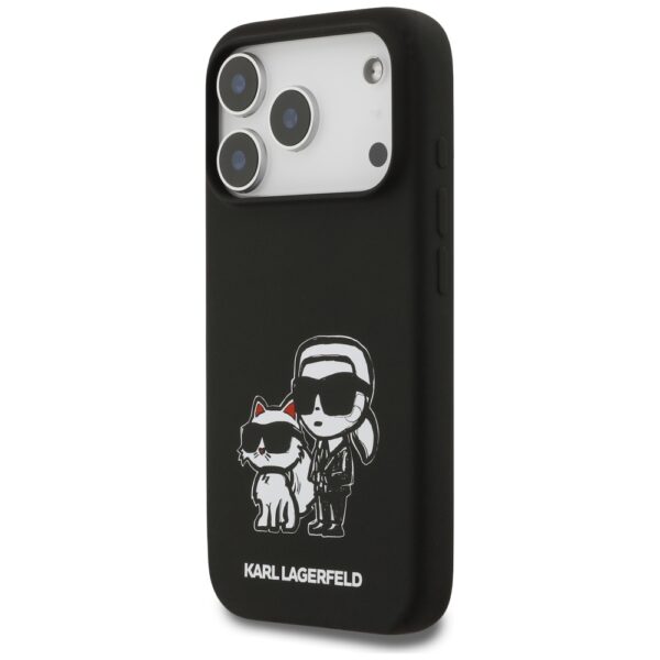 Karl Lagerfeld Silicone K&C Sketch & Logo MagSafe Case for iPhone 17 Pro - Blackeng