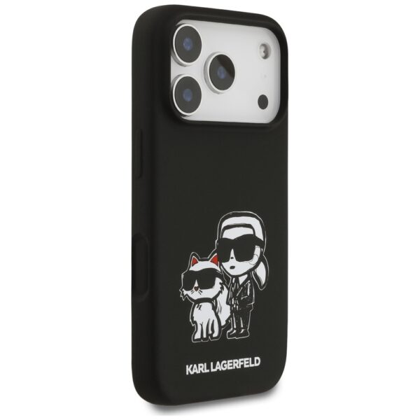Karl Lagerfeld Silicone K&C Sketch & Logo MagSafe Case for iPhone 17 Pro - Blackeng