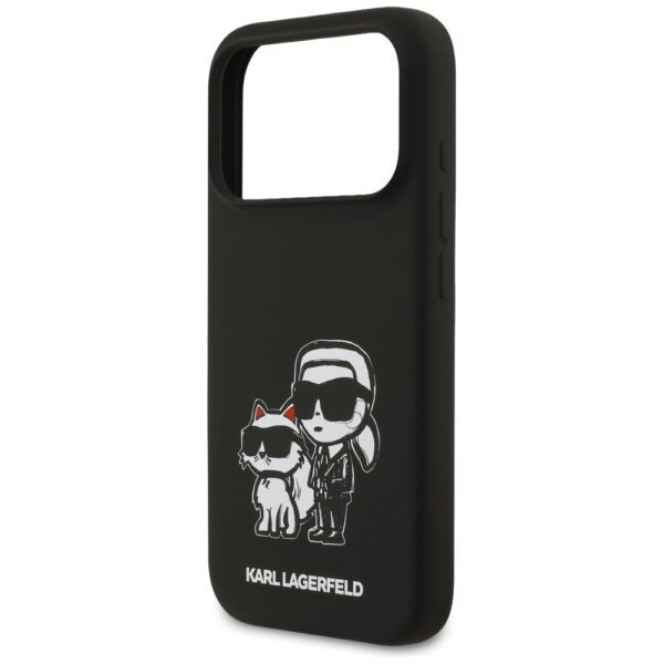Karl Lagerfeld Silicone K&C Sketch & Logo MagSafe Case for iPhone 17 Pro - Blackeng