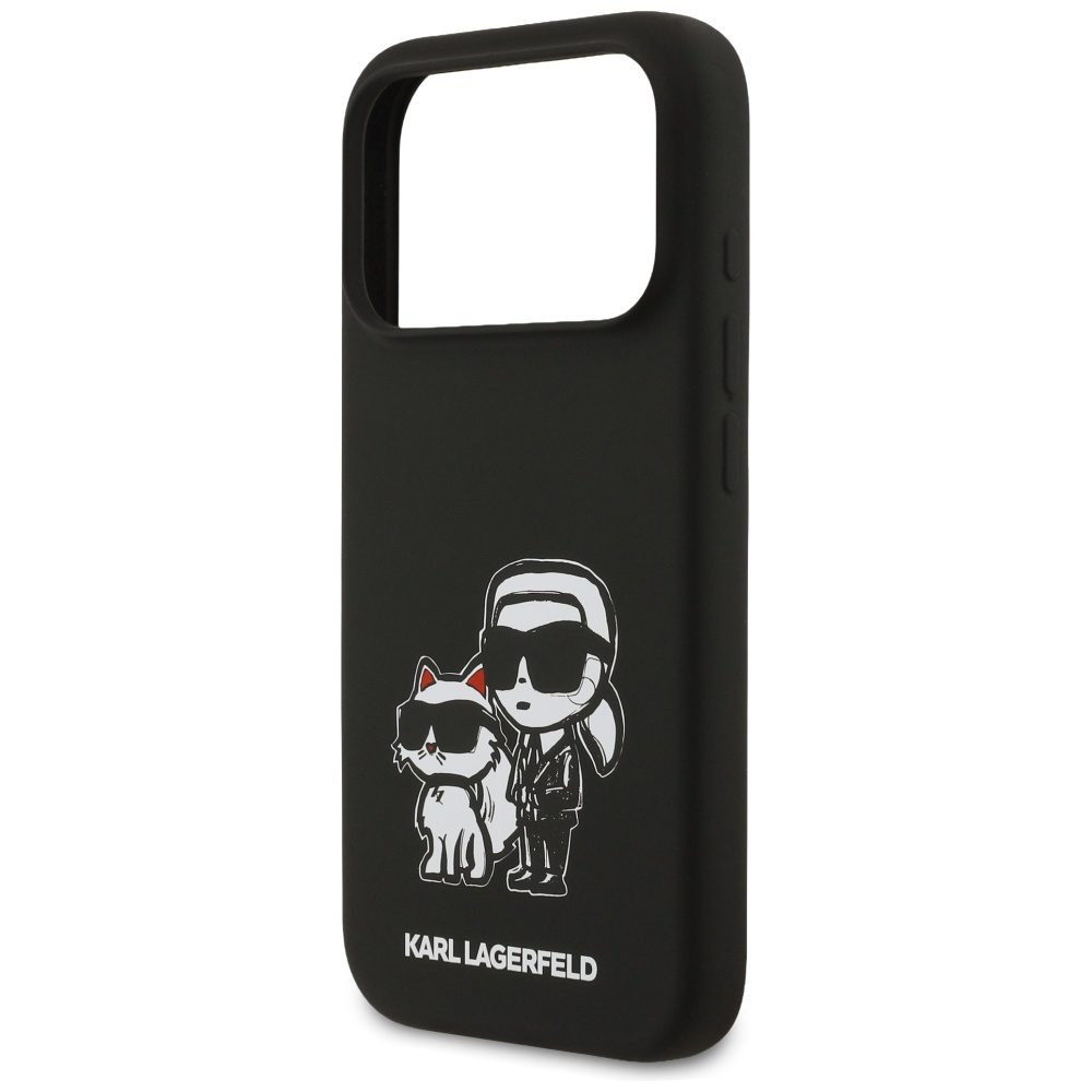 Karl Lagerfeld Silicone K&C Sketch & Logo MagSafe Case for iPhone 17 Pro - Blackeng