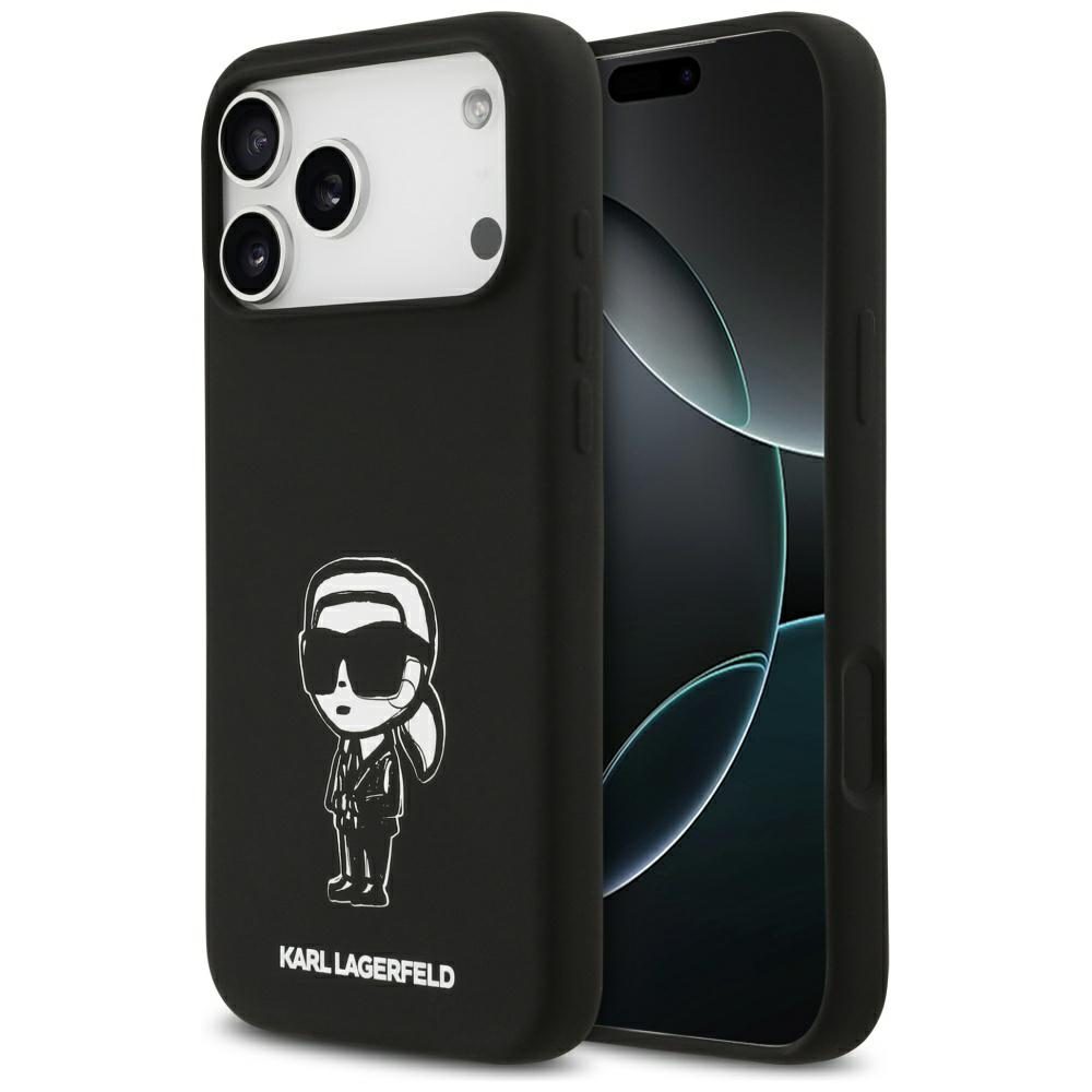 Karl Lagerfeld Silicone Karl Sketch & Logo MagSafe Case for iPhone 17 Pro Max - Blackeng