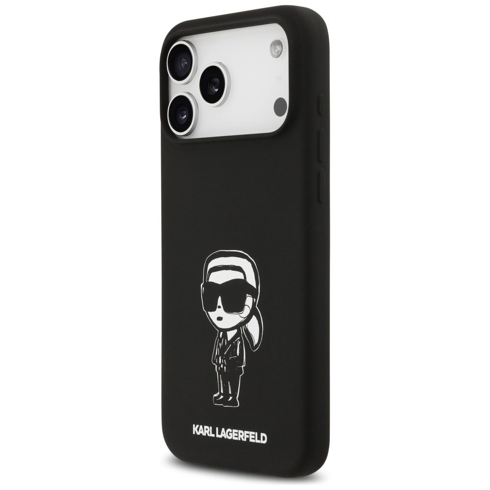 Karl Lagerfeld Silicone Karl Sketch & Logo MagSafe Case for iPhone 17 Pro Max - Blackeng