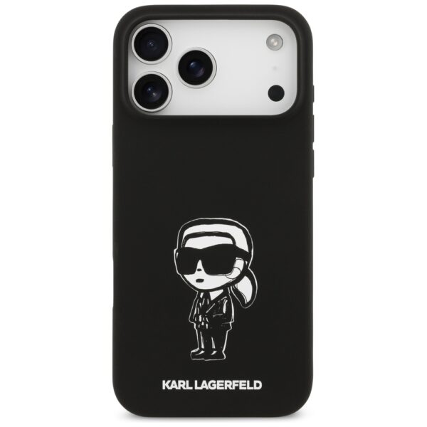 Karl Lagerfeld Silicone Karl Sketch & Logo MagSafe Case for iPhone 17 Pro Max - Blackeng