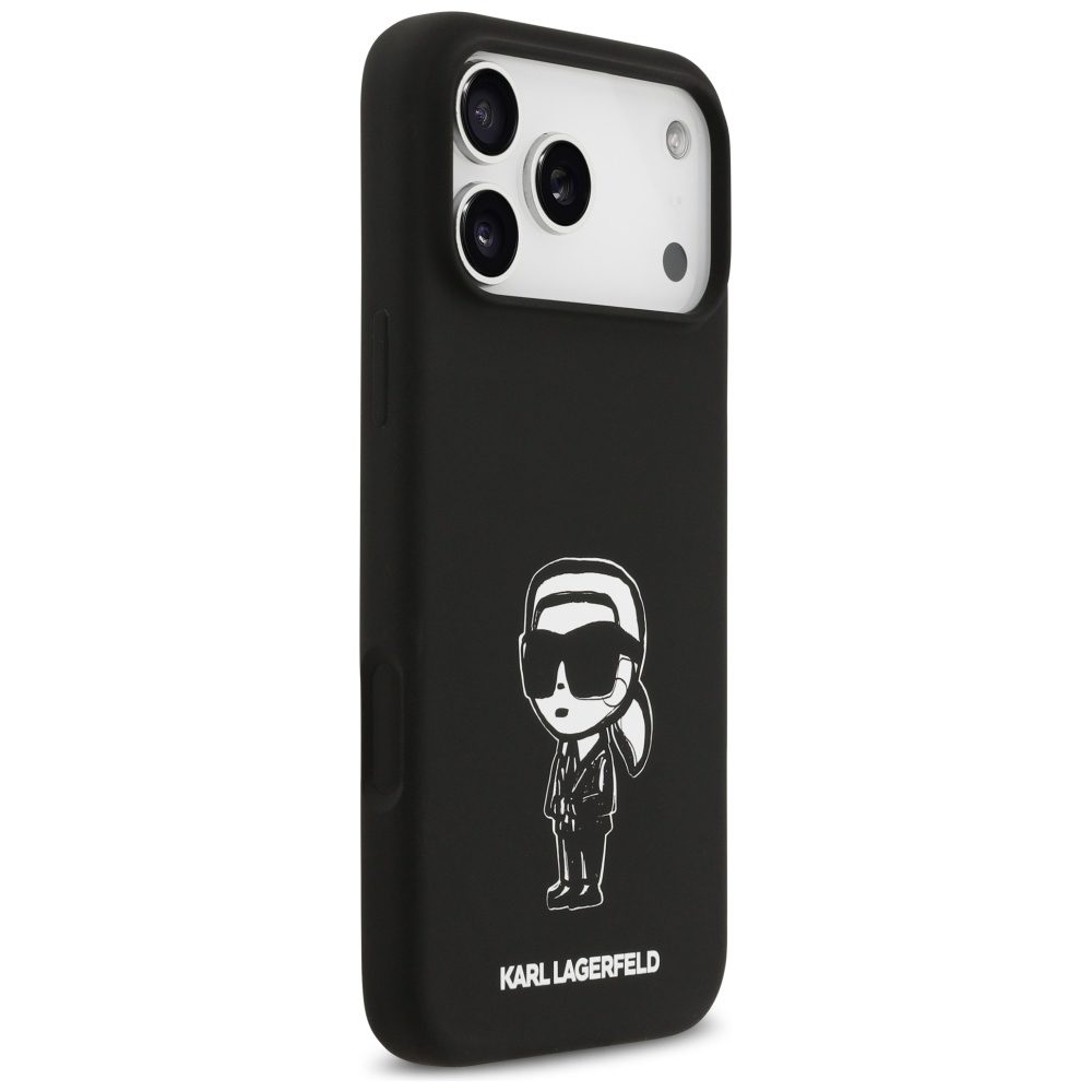 Karl Lagerfeld Silicone Karl Sketch & Logo MagSafe Case for iPhone 17 Pro Max - Blackeng