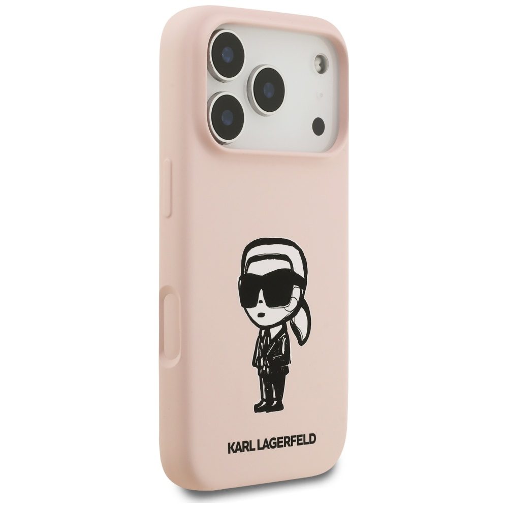 199957_4 Karl Lagerfeld Silicone Karl Sketch & Logo MagSafe Case for iPhone 17 Pro Max - Pinkeng