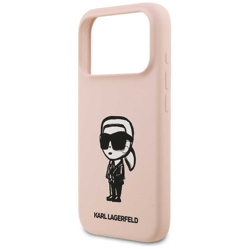 199957_6 Karl Lagerfeld Silicone Karl Sketch & Logo MagSafe Case for iPhone 17 Pro Max - Pinkeng