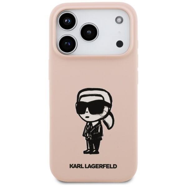 Karl Lagerfeld Silicone Karl Sketch & Logo MagSafe Case for iPhone 17 Pro - Pinkeng