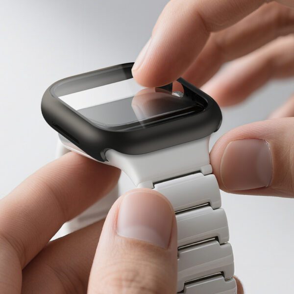 AmazingThing Radix Glass Screen Protector with Case for Apple Watch Series 11 42mm - Blackeng